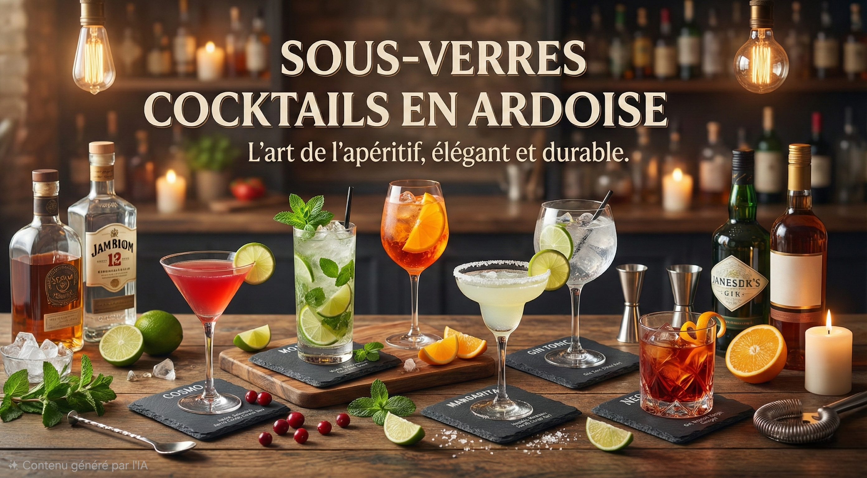 Set de 6 Sous-Verres en Ardoise Naturelle