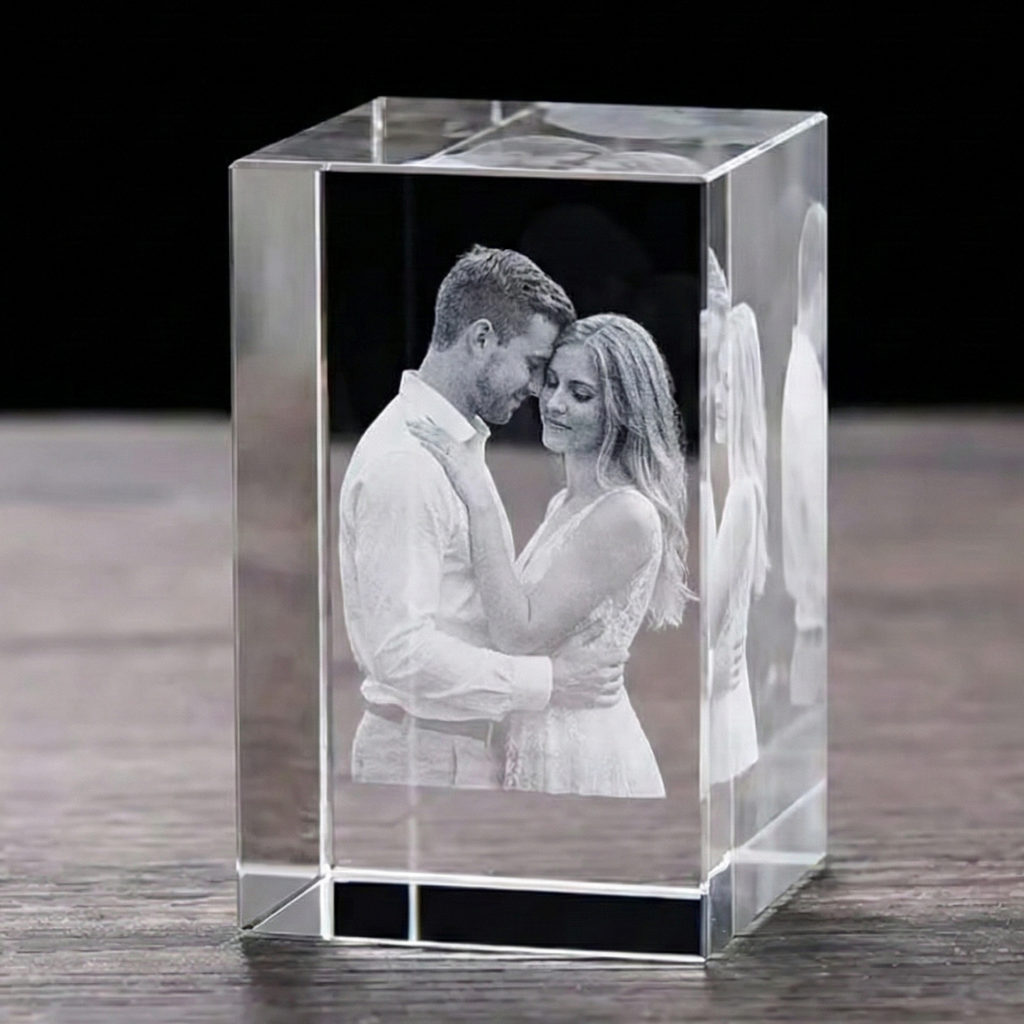 Cube Personnalisé Cristal Vertical 3D