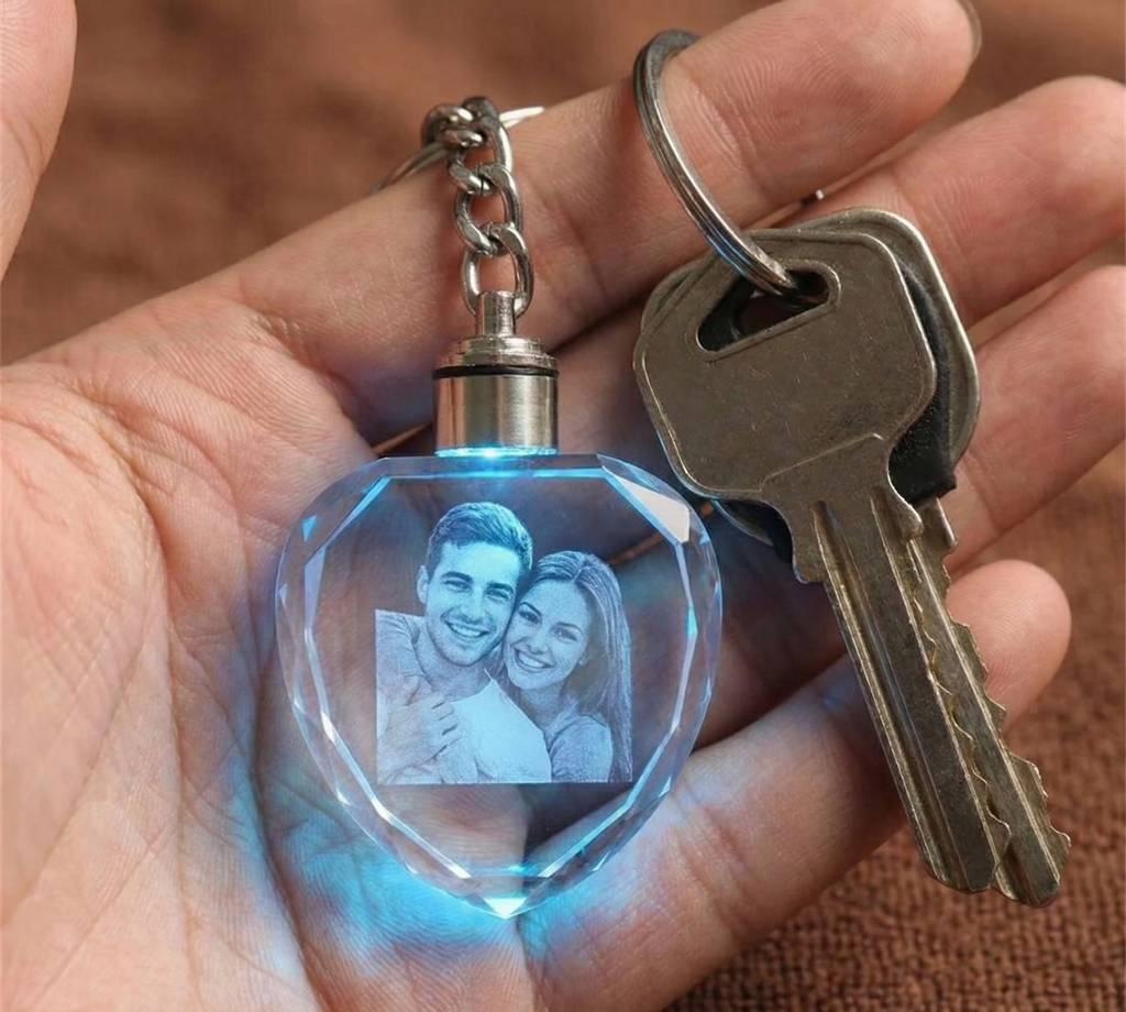 Porte-clés coeur personnalisé 3D