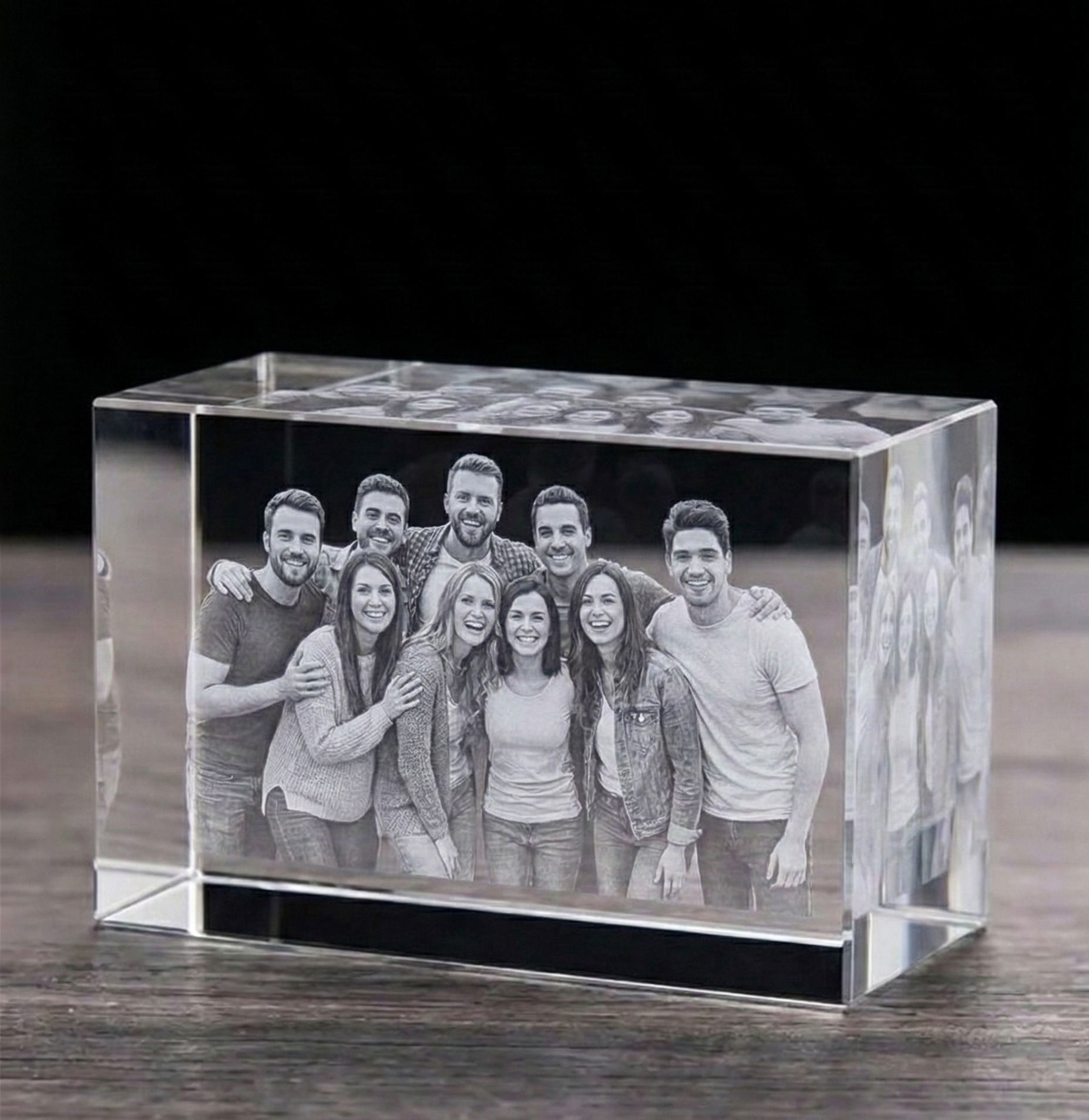 Cube Personnalisé Cristal Horizontal 3D