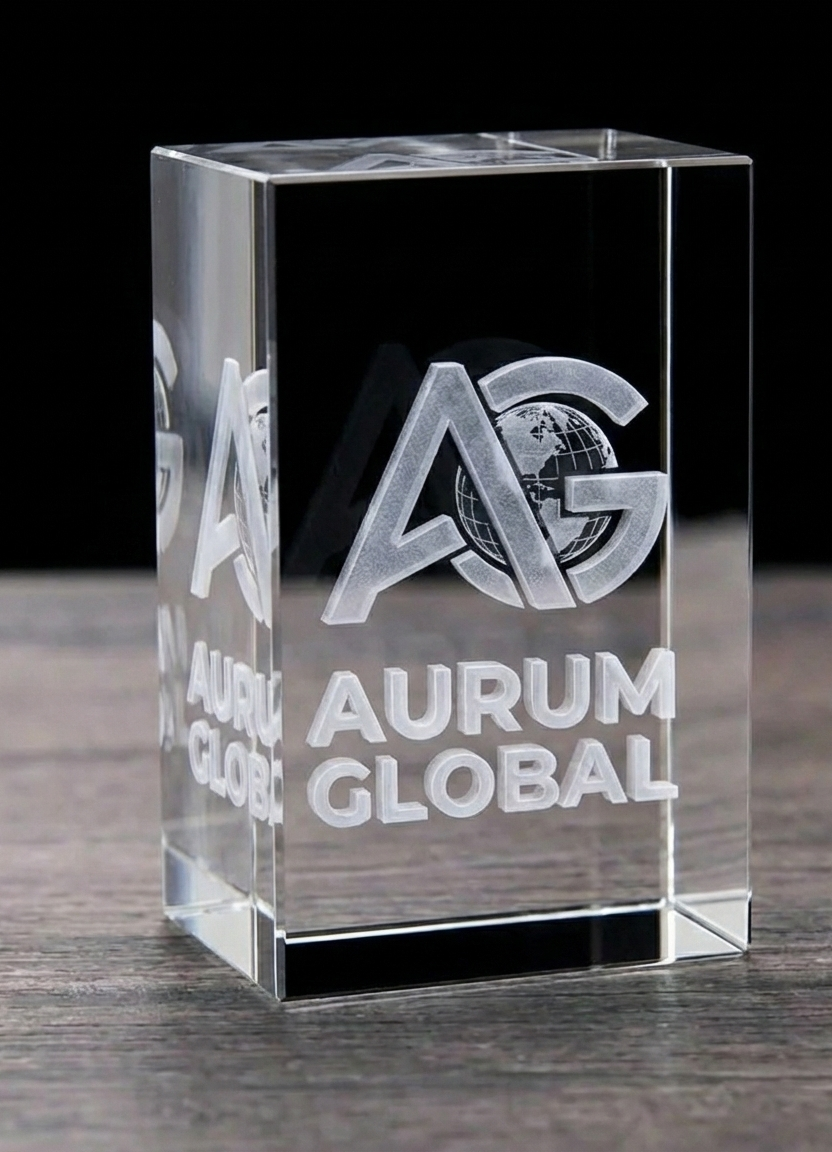 Cube Personnalisé Cristal Vertical 3D