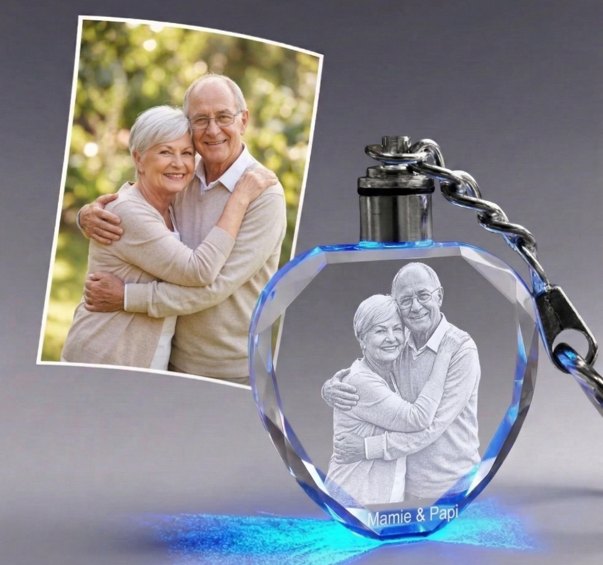 Porte-clés coeur personnalisé 3D